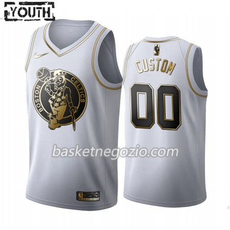 Canotte Bambino Boston Celtics Personalizzate 2019-20 Nike Bianco Golden Edition Swingman